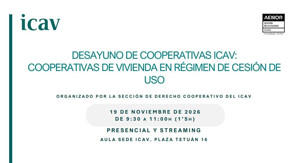 Desdejuni ICAV: Cooperatives de vivenda en règim de cessió d'ús (presencial i en línia)